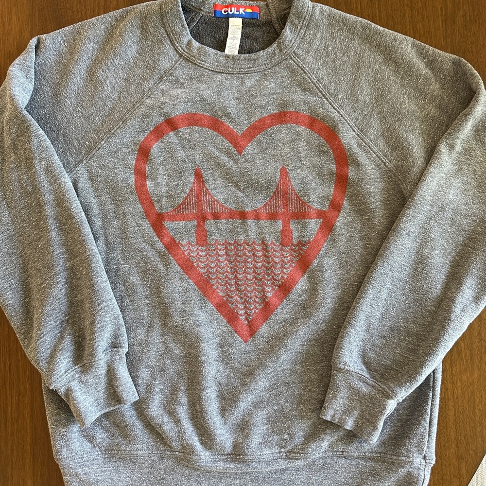Heather Gray Golden Gate Bridge Graphic Sweatshirt